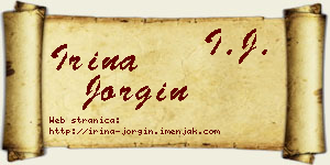 Irina Jorgin vizit kartica